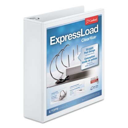 ExpressLoad ClearVue Locking D-Ring Binder, 3 Rings, 2" Capacity, 11 x 8.5, White1
