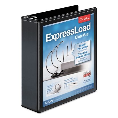 ExpressLoad ClearVue Locking D-Ring Binder, 3 Rings, 2" Capacity, 11 x 8.5, Black1