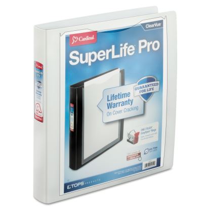 SuperLife Pro Easy Open ClearVue Locking Slant-D Ring Binder, 3 Rings, 1.5" Capacity, 11 x 8.5, White1