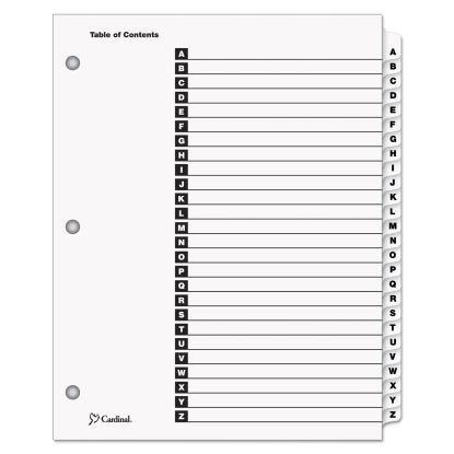 OneStep Printable Table of Contents and Dividers, 26-Tab, A to Z, 11 x 8.5, White, 1 Set1