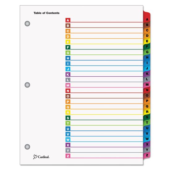 OneStep Printable Table of Contents and Dividers, 26-Tab, A to Z, 11 x 8.5, White, 1 Set1