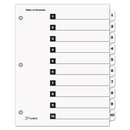 OneStep Printable Table of Contents and Dividers, 10-Tab, 1 to 10, 11 x 8.5, White, 1 Set1