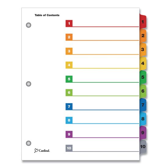 OneStep Printable Table of Contents and Dividers, 10-Tab, 1 to 10, 11 x 8.5, White, 1 Set1