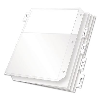 Poly Ring Binder Pockets, 8.5 x 11, Clear, 5/Pack1