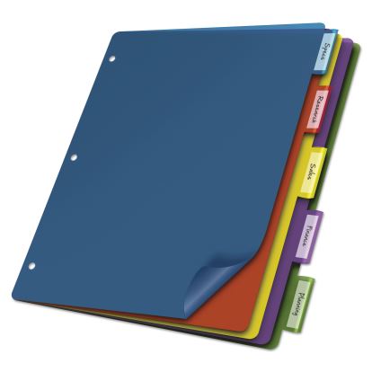 Poly Index Dividers, 5-Tab, 11 x 8.5, Assorted, 4 Sets1
