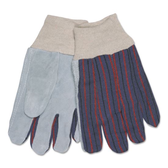 1040 Leather Palm Glove, Gray/White, Large, Dozen1