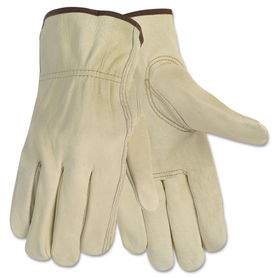 Economy Leather Driver Gloves, Medium, Beige, Pair1