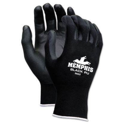 Economy PU Coated Work Gloves, Black, Large, 1 Dozen1