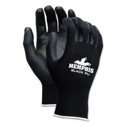 Economy PU Coated Work Gloves, Black, Small, 1 Dozen1