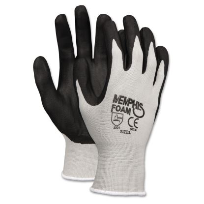 Economy Foam Nitrile Gloves, Large, Gray/Black, 12 Pairs1