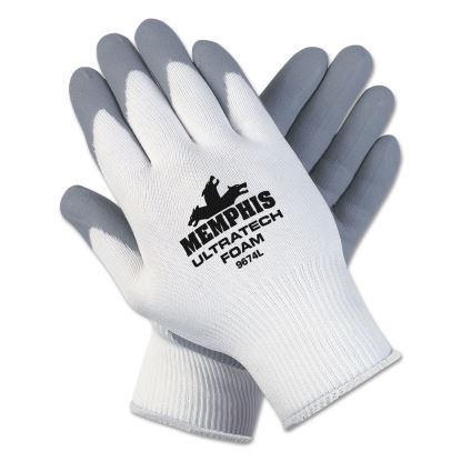 Ultra Tech Foam Seamless Nylon Knit Gloves, X-Large, White/Gray, Dozen1