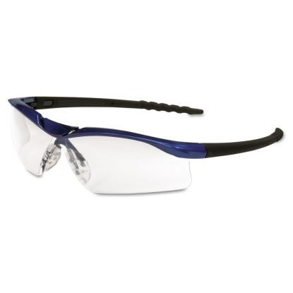 Dallas Wraparound Safety Glasses, Metallic Blue Frame, Clear AntiFog Lens1