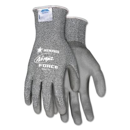 Ninja Force Polyurethane Coated Gloves, Large, Gray, Pair1