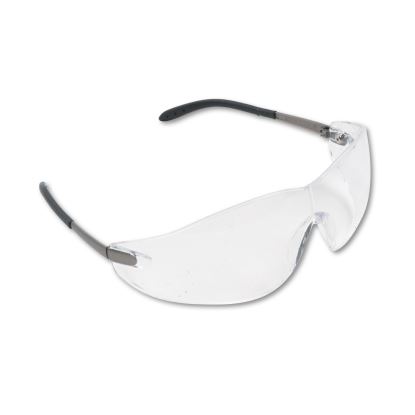Blackjack Wraparound Safety Glasses, Chrome Plastic Frame, Clear Lens, 12/Box1