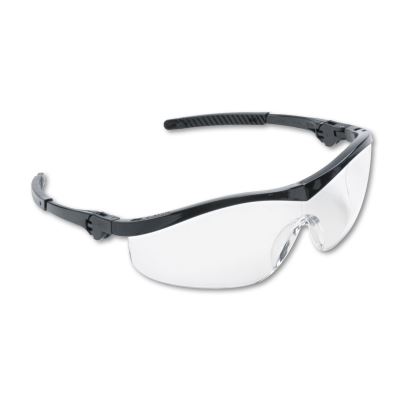 Storm Wraparound Safety Glasses, Black Nylon Frame, Clear Lens, 12/Box1