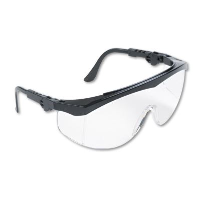 Tomahawk Wraparound Safety Glasses, Black Nylon Frame, Clear Lens, 12/Box1