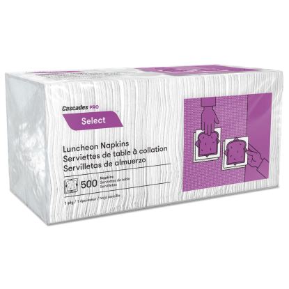 Select Luncheon Napkins, 1 Ply, 12 x 12, White, 500/Pack, 6,000 Packs/Carton1