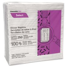 Select Dinner Napkins, 1-Ply, White, 15.5 x 16, 250/Pack, 12/Carton1