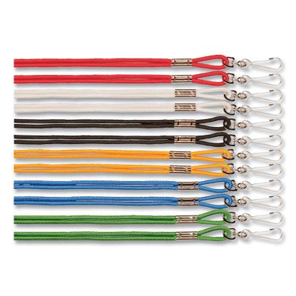 Lanyard, Metal J-Hook Fastener, 20" Long, Assorted Colors, 12/Pack1