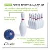 Bowling Set, Plastic/Rubber, White, 10 Bowling Pins, 1 Bowling Ball2