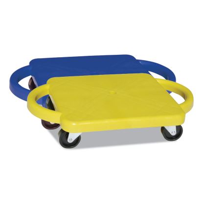Scooter with Handles, Blue/Yellow, 4 Rubber Swivel Casters, Plastic, 12 x 121