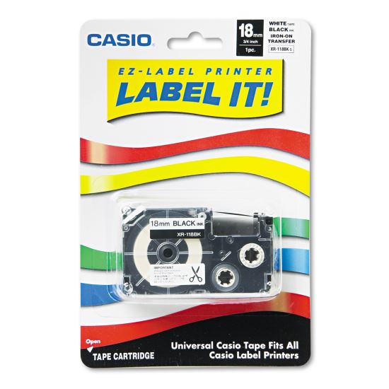 Label Printer Iron-On Transfer Tape, 0.75" x 26 ft, Black on White1