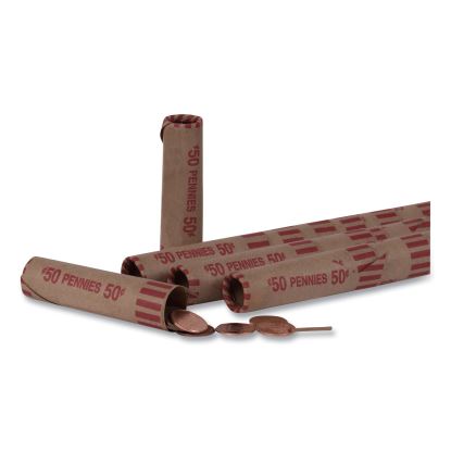 Preformed Tubular Coin Wrappers, Pennies, $.50, 1000 Wrappers/Box1