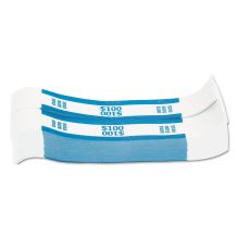 Currency Straps, Blue, $100 in Dollar Bills, 1000 Bands/Pack1