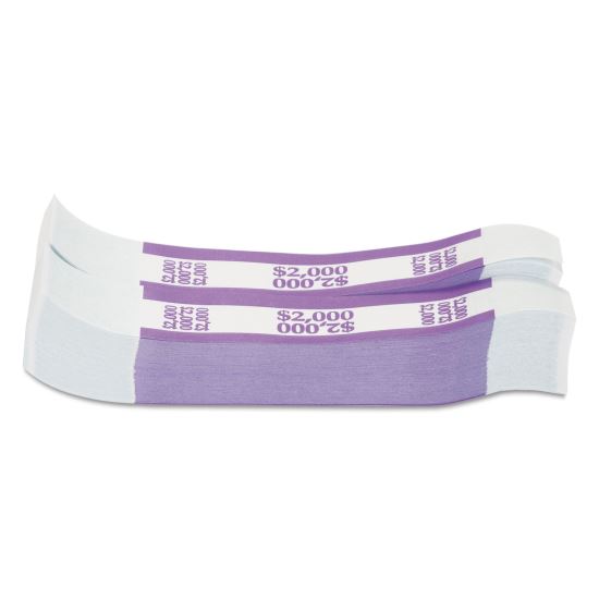 Currency Straps, Violet, $2,000 in $20 Bills, 1000 Bands/Pack1