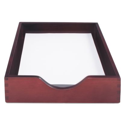 Hardwood Stackable Desk Trays, 1 Section, Letter Size Files, 10.25" x 12.5" x 2.5", Mahogany1