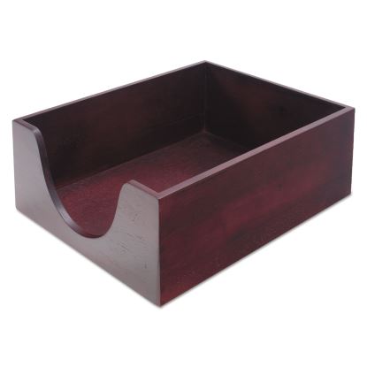 Double-Deep Hardwood Stackable Desk Trays, 1 Section, Letter Size Files, 10.13" x 12.63" x 5", Mahogany1