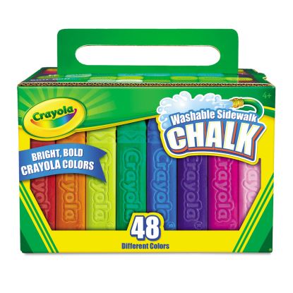 Washable Sidewalk Chalk, 48 Assorted Bright Colors, 48 Sticks/Set1