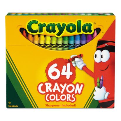 Classic Color Crayons in Flip-Top Pack with Sharpener, 64 Colors/Pack1