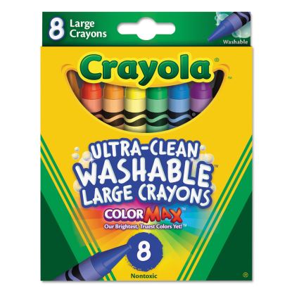 Ultra-Clean Washable Crayons, Large, 8 Colors/Box1