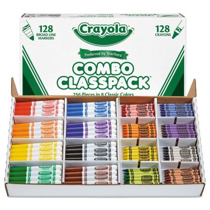 Crayons and Markers Combo Classpack, Eight Colors, 256/Set1