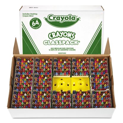 Classpack Regular Crayons, Assorted, 13 Caddies, 832/Box1
