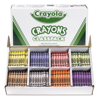 Classpack Large Size Crayons, 50 Each of 8 Colors, 400/Box1