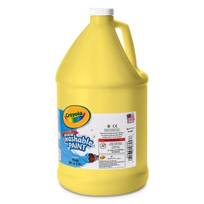 Washable Paint, Yellow, 1 gal Bottle1