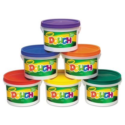 Modeling Dough Bucket, 3 lbs, Assorted Colors, 6 Buckets/Set1