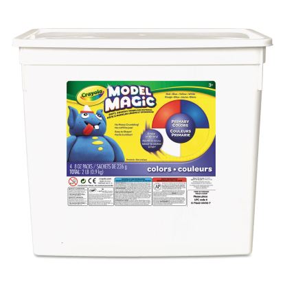 Model Magic Modeling Compound, 8 oz Packs, 4 Packs, Blue, Red, White, Yellow, 2 lbs1
