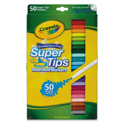 Washable Super Tips Markers, Fine/Broad Bullet Tips, Assorted Colors, 50/Set1