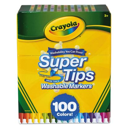 Super Tips Washable Markers, Fine/Broad Bullet Tips, Assorted Colors, 100/Set1