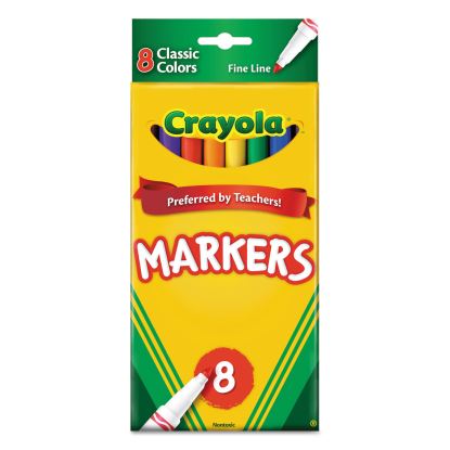 Non-Washable Marker, Fine Bullet Tip, Assorted Classic Colors, 8/Pack1