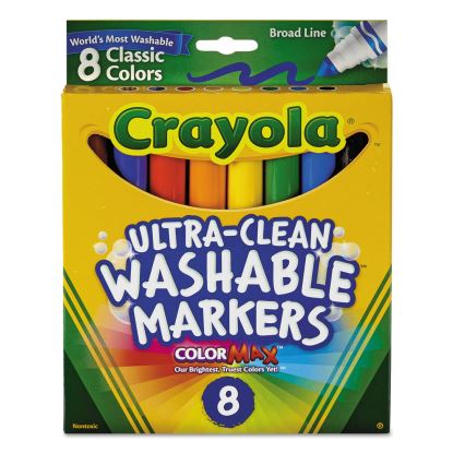 Ultra-Clean Washable Markers, Broad Bullet Tip, Assorted Colors, 8/Pack1