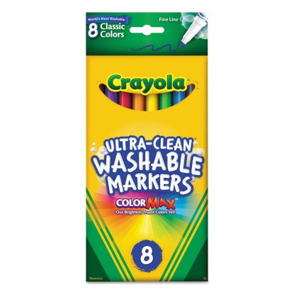 Ultra-Clean Washable Markers, Fine Bullet Tip, Assorted Colors, 8/Pack1