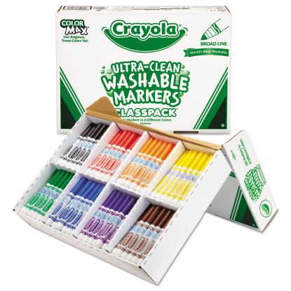 Ultra-Clean Washable Marker Classpack, Broad Bullet Tip, 8 Assorted Colors, 200/Box1