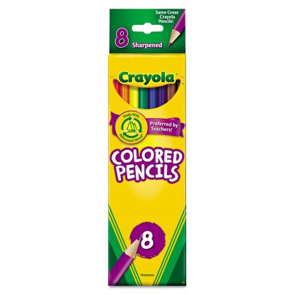 Long-Length Colored Pencil Set, 3.3 mm, 2B (#1), Assorted Lead/Barrel Colors, 8/Pack1