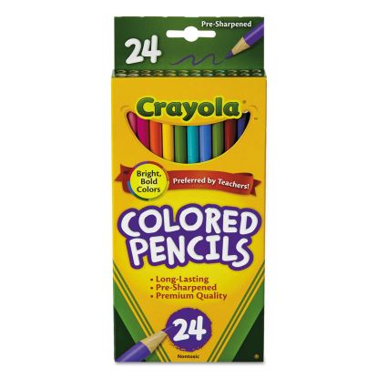 Long-Length Colored Pencil Set, 3.3 mm, 2B (#1), Assorted Lead/Barrel Colors, 24/Pack1