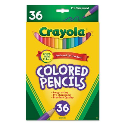 Short-Length Colored Pencil Set, 3.3 mm, 2B (#1), Assorted Lead/Barrel Colors, 36/Pack1