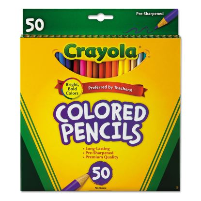 Long-Length Colored Pencil Set, 3.3 mm, 2B (#1), Assorted Lead/Barrel Colors, 50/Box1